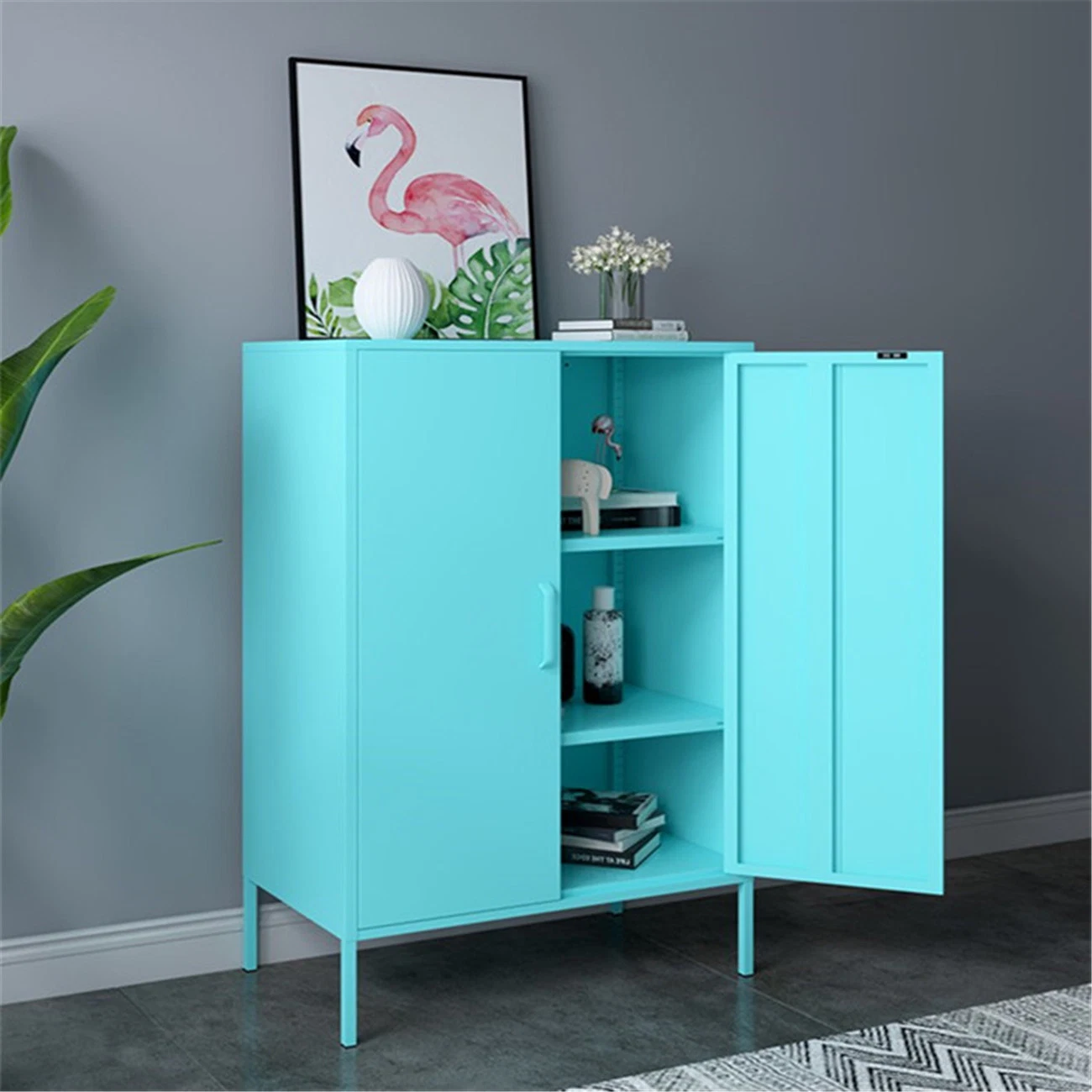 Modern Metal Hotel TV Cabinet Stand Home Storage Cabinet