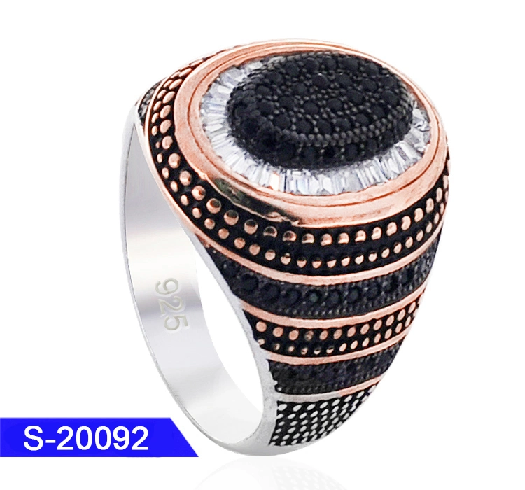 Sterling Silber Schmuck Islamische Micro Pave Cubic Zirkonia Finger Ring Für Männer