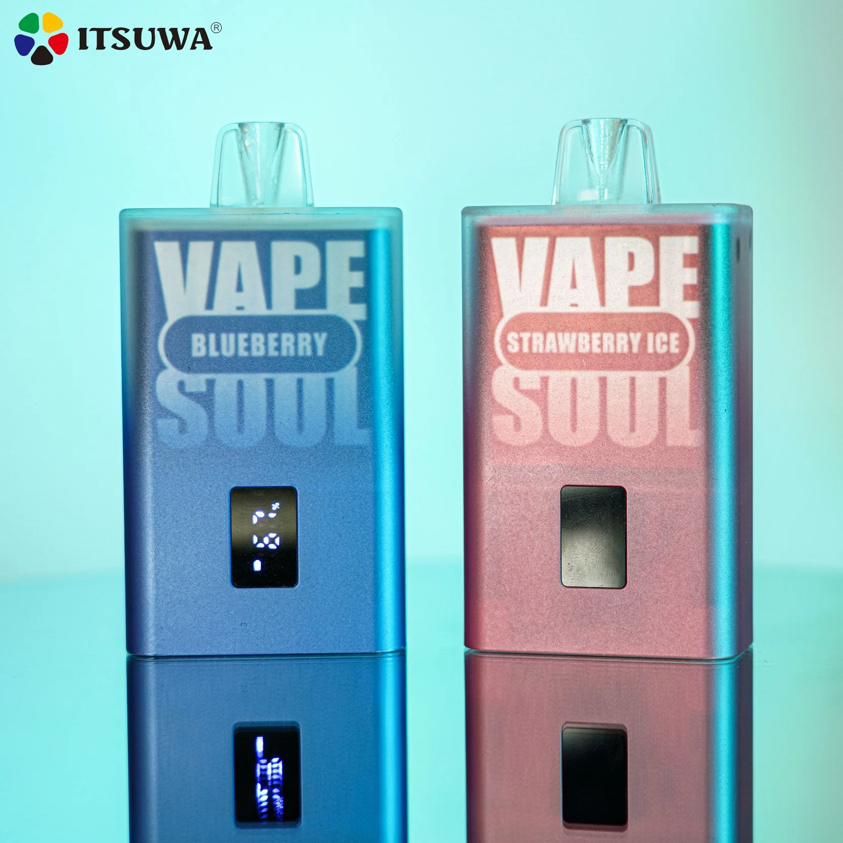 Vapesoul pantalla LCD flujo de aire ajustable malla bobina Elf VAPE Vaporizador electrónico Bar 20ml E-Juice Atomizer