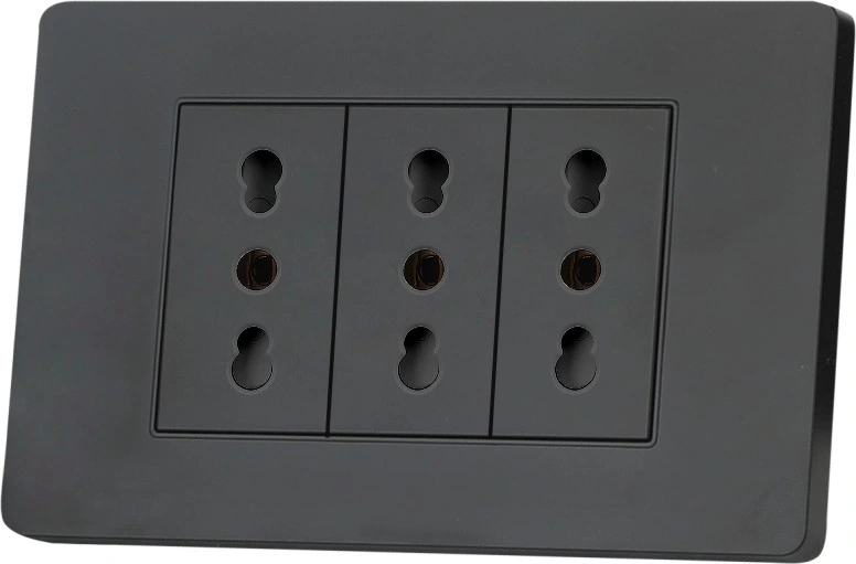 American Standard 3 Pin Sockets Stainless Steel Panels 2 Way Wall Sockets