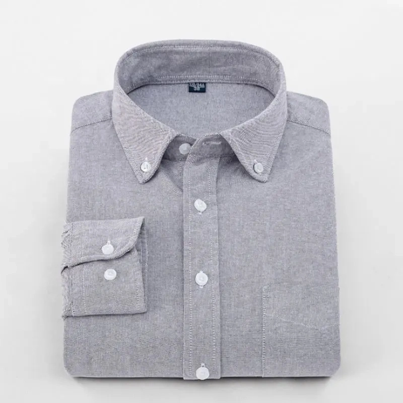 Custom Embroidery Fashion Full Sleeve Dress Shirts Business Polo Oxford Mens Shirts