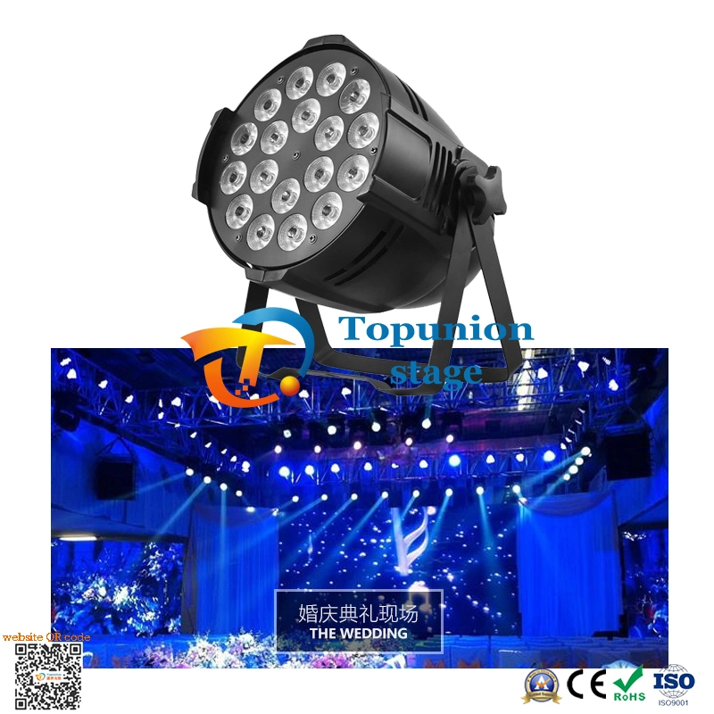 Iluminación de escenarios UV para bodas múltiples modos 18*8W LED PAR CAN Luz