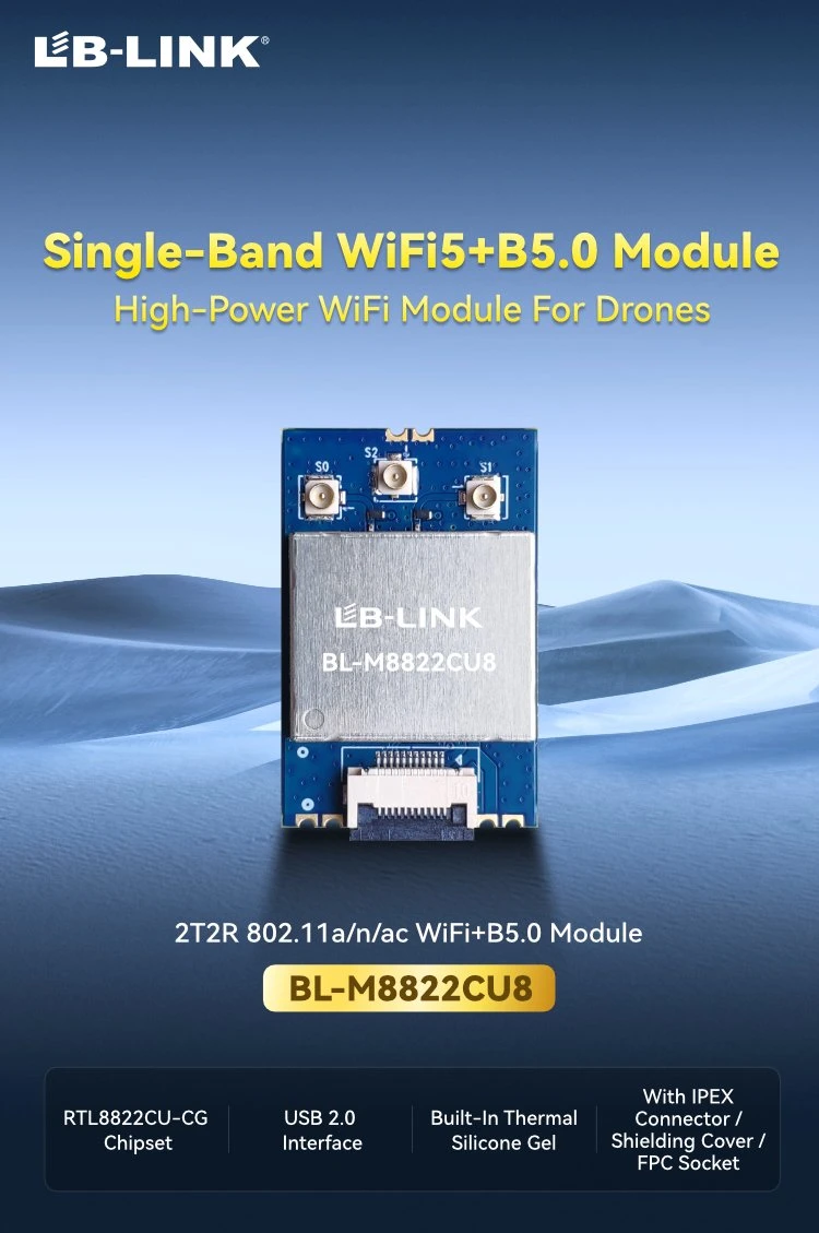 Módulo WiFi LB-LINK BL-M8822CU8 + Tarjeta de módulo combinado de B5,0 funciones Inalámbrico