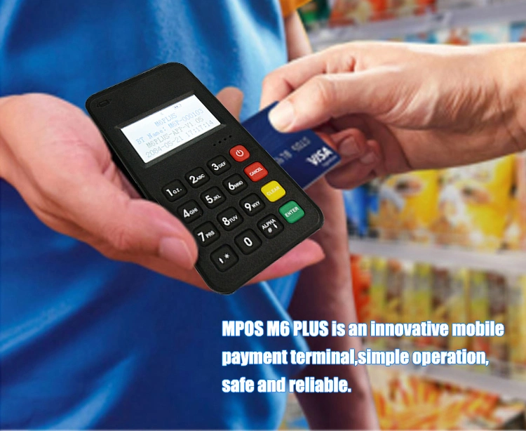 PCI EMV L1&L2 Certified Bluetooth Payment POS Terminal Supporting Msr Contact IC Contactless Card Reader (M6 PLUS)