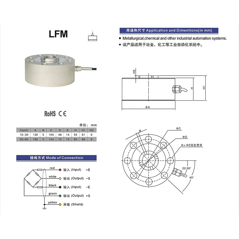 Lfm 20t Steel Ring Tank Keli OIML Load Cell