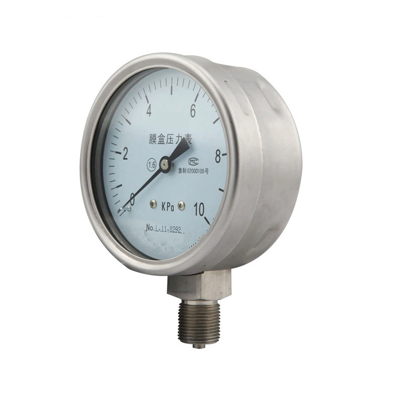 Stainless Steel Bottom Connection Capsule Pressure Gauge