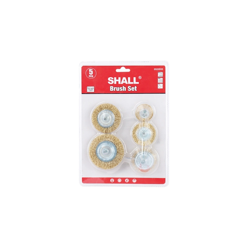 Shall 5-Piece Steel Wire Brush Polishing Cup Brass Wire Brush Set