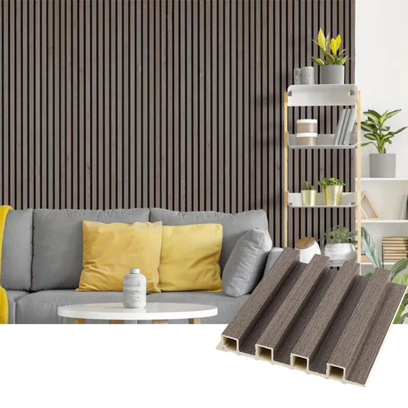 Fachada de madera Co-Extrusion WPC Revestimiento de pared exterior WPC grandes paneles de pared de madera decorativos compuesto de plástico de la Junta de pared