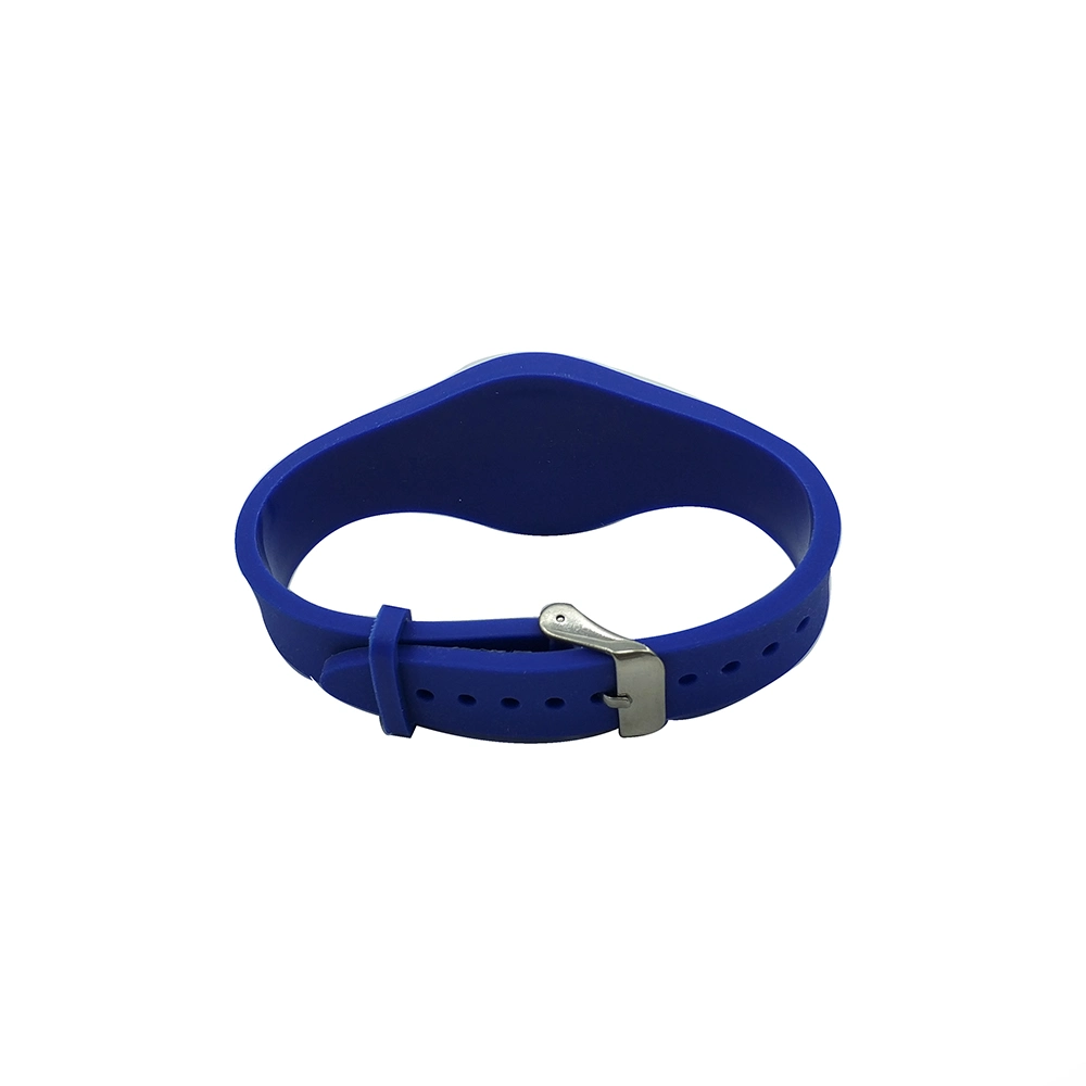 RFID Silicon Wristbands for Events, Waterproof RFID Wristbands NFC N Tag203/213/216 - Blue+White