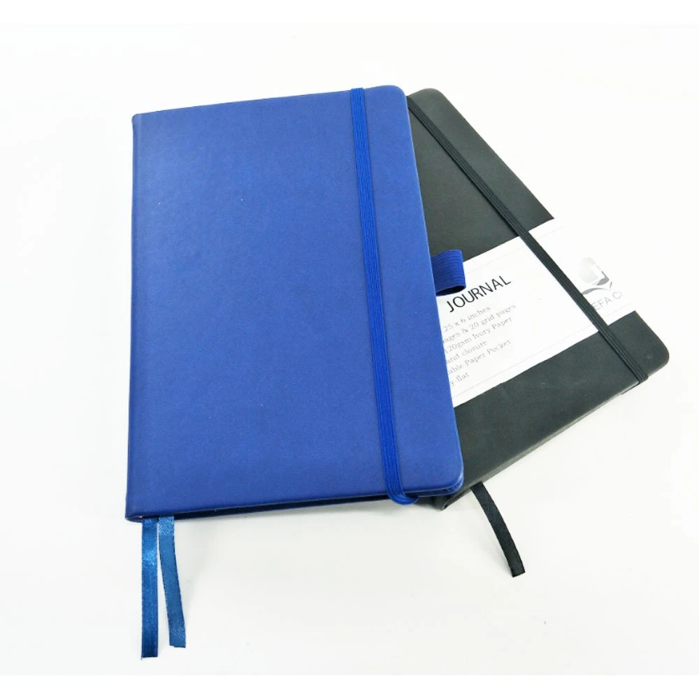 Promotional 2023 Customized Embossed Logo PU Notebook / PU Agenda with Elastic Band