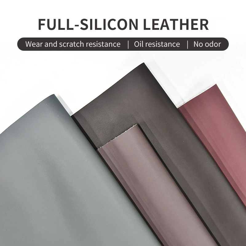 Silicone Fabric Eco Friendly Silicone Artificial Black Leather for Car Leather