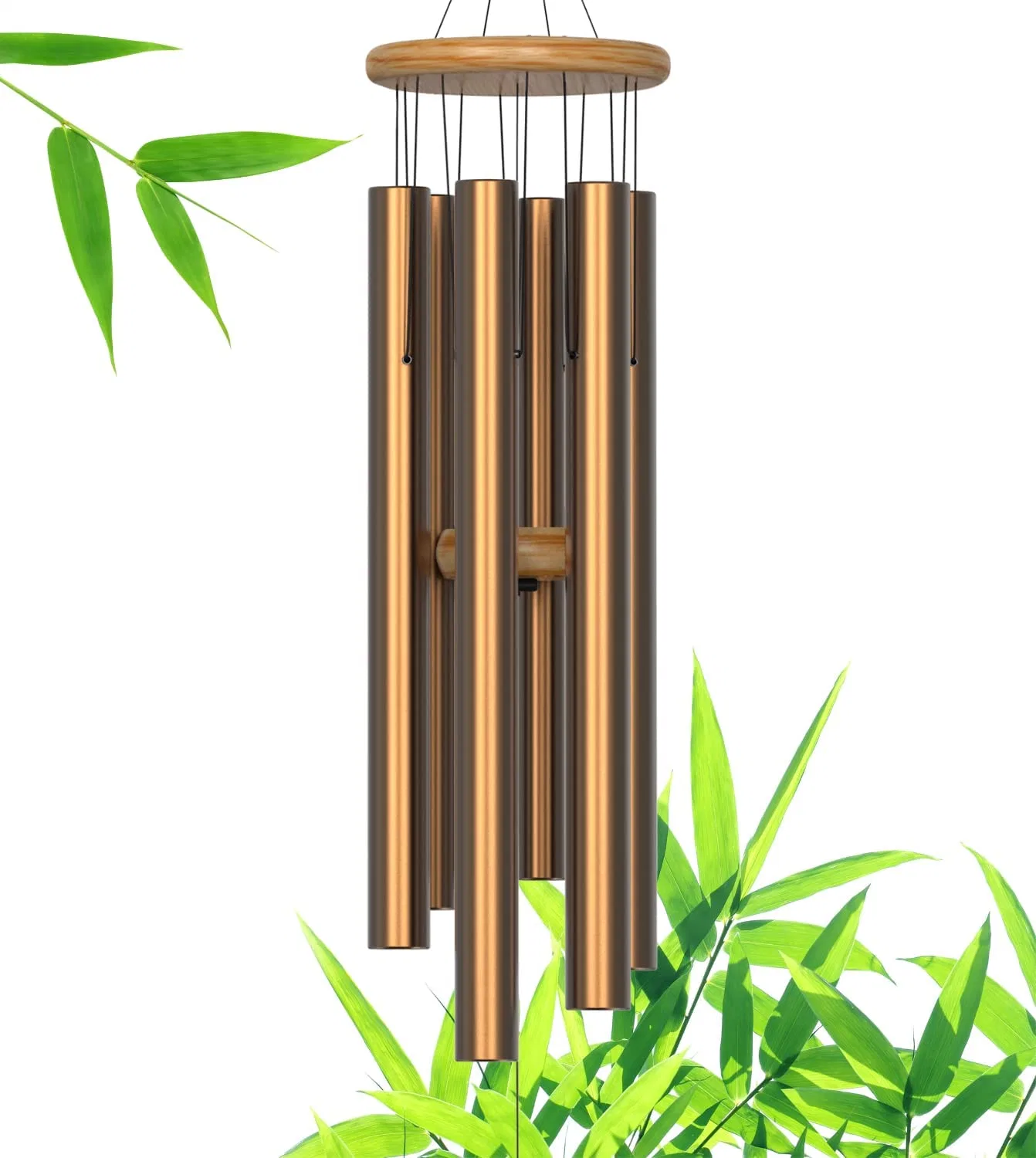 Metal Windchimes, Ideal Home Decor or Gift for Him and Her, Mother's Day (Gold)