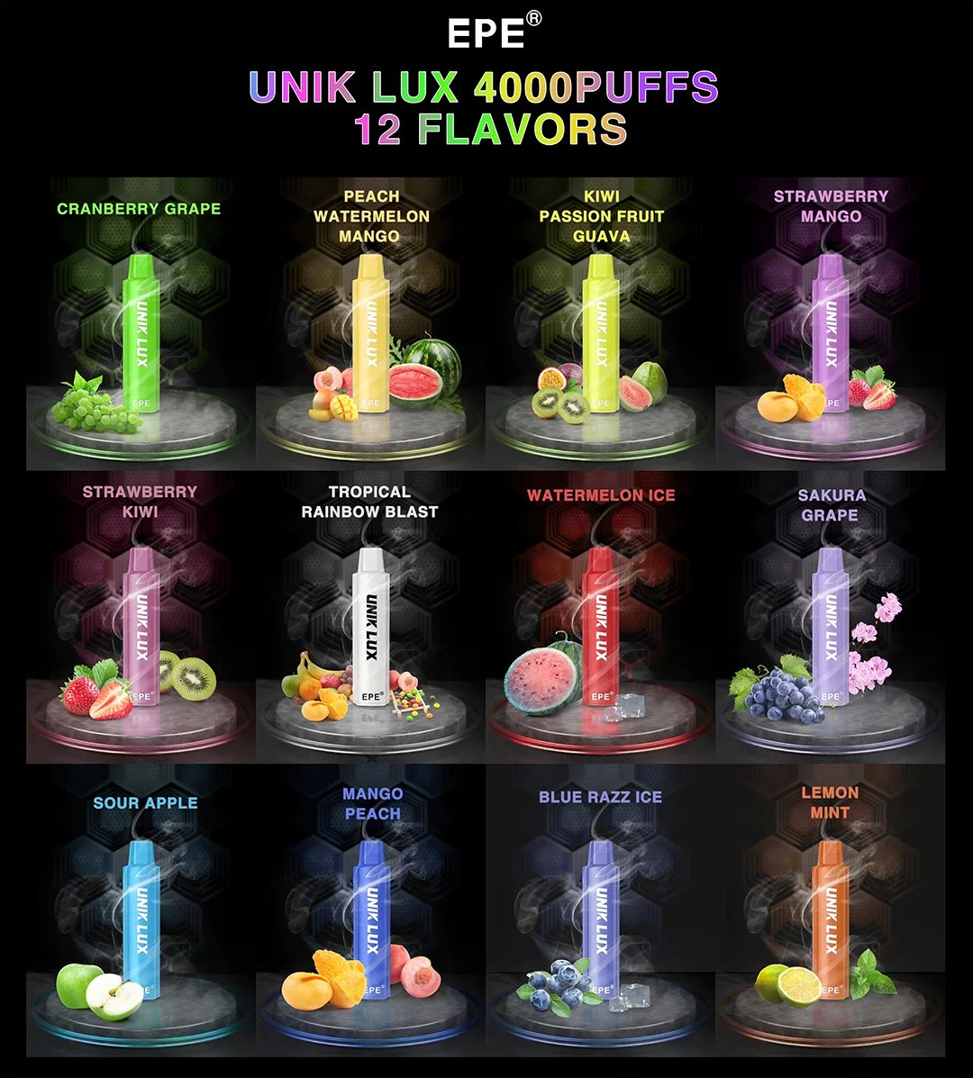 UK Zbood Palm Bar Lumbar Refill Liquid Turn Vase Electronic Cigarette EPE Unik Lux 4000 Puffs Disposable/Chargeable Vape