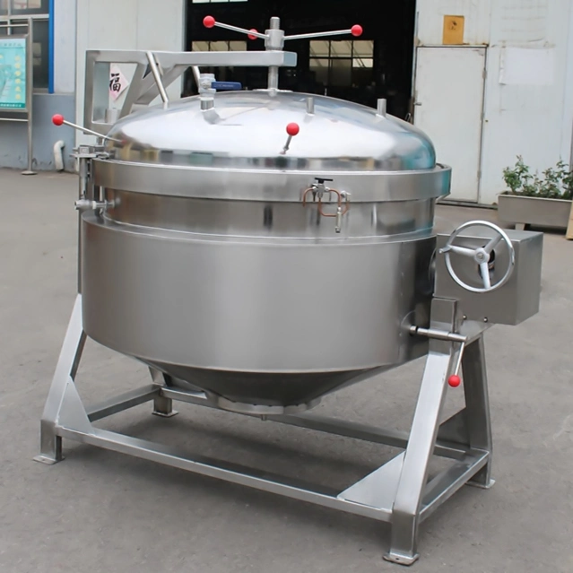 Steam Induction High Pressure Cooking Kettle PLC Control Cooker with High Temperature Boiling