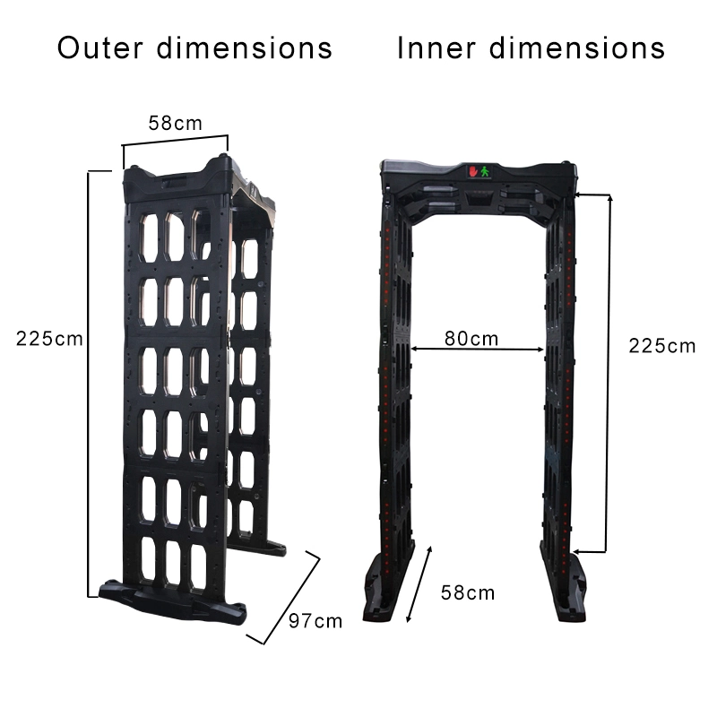 Portable Gate Door Frame Unique Detectors LCD Monitoring Metal Detector