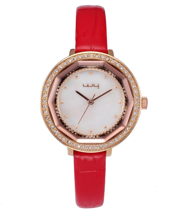 Ultra Thin Fashion Leather Strap Quartz Ladies Wrist Watch Wy-048