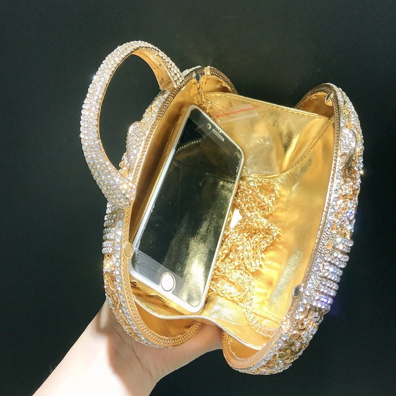 Leb1595 Fancy Crystal Hand Bags Party Bling Designer Rhinestone Evening Purse Blind Women Diamond OEM Glitter Clutch Bag