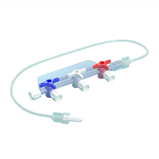 Medical Disposable High Pressure 3/2 Way Stopcock IV Extension Lines Connecting Tube Luer Lock