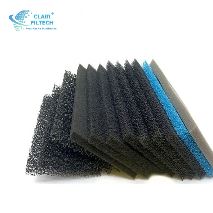 Customization Reticulated Polyurethane Foam Sponge Activated Carbon Filter High Density Purified Black Cotton Filter