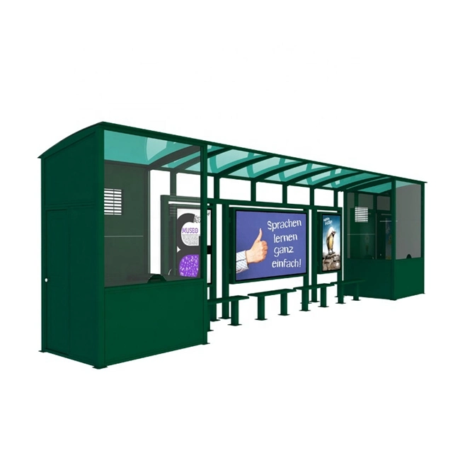 Advertising Equipment Stainless Steel Bus Shelter with Shop