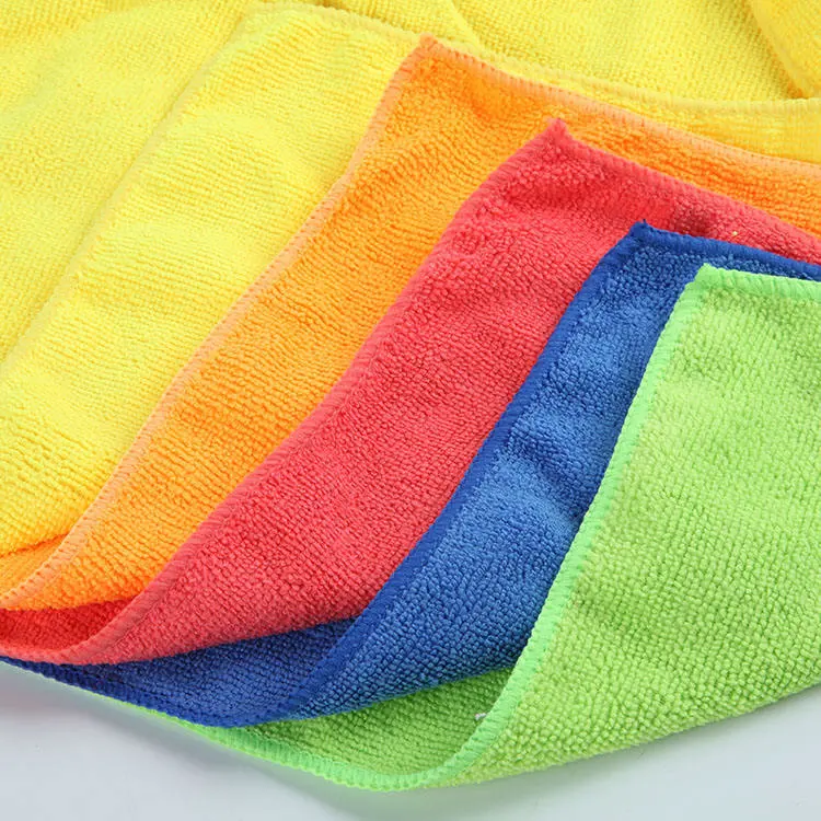 Custom Size Colorful Multi Function Absorbent Microfiber Warp Towel for Carcare Auto Detailing Washing Kitchen Cleaning Cloth All Purposes