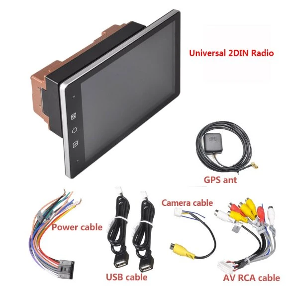 9,5 polegadas 2 DIN Android Car Multimedia Player Tela removível e ajustável Estéreo Rádio DVD para VW Nissan Hyundai KIA Toyota.