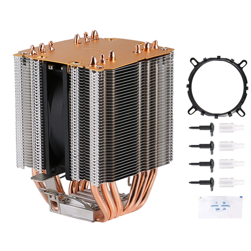 6 Heat Pipe Double Tower Air Heatsink PC Fan 3pin 4pin for Intel LGA 1700 1151 1155 1200 1366 AMD Processor I3 I5 I7 CPU Cooler