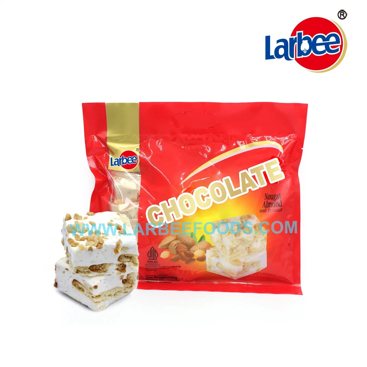 New Launch Larbee Brand 200g Assorted Flavor Nougat in Bag