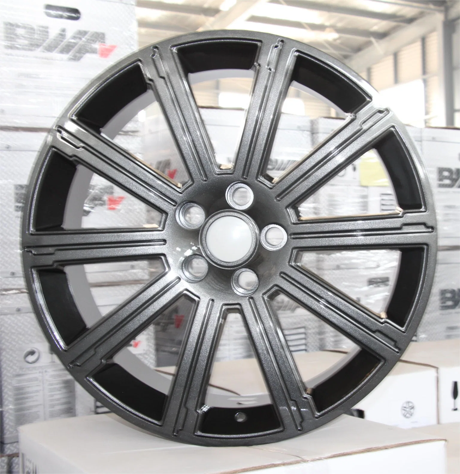 5 Holes Gun Metal Car Alloy Rim Replica Wheel