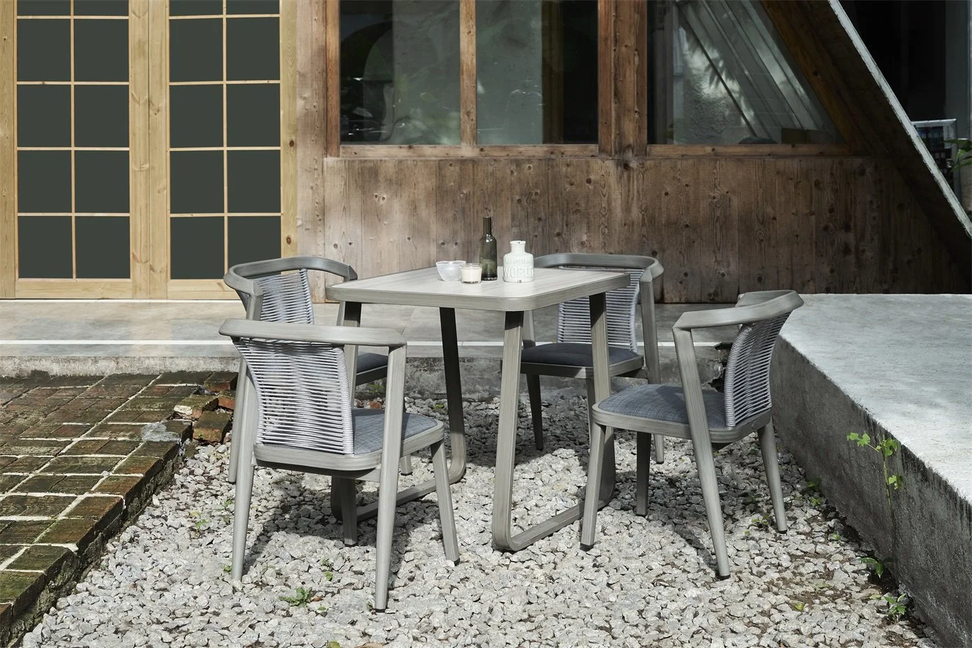 Muebles de Jardín a medida moderno impermeable al aire libre Nordic Style Garden Furniture Set de bistró al aire libre