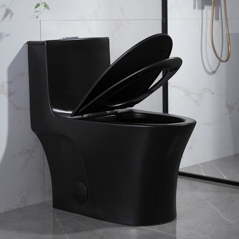 Cupc Luxury Sanitary Ware American Style Standard Modern Bathroom Wc Ceramic Water Closet Bowl Floor Mounted Porcelain Matt Black One Piece Toilet