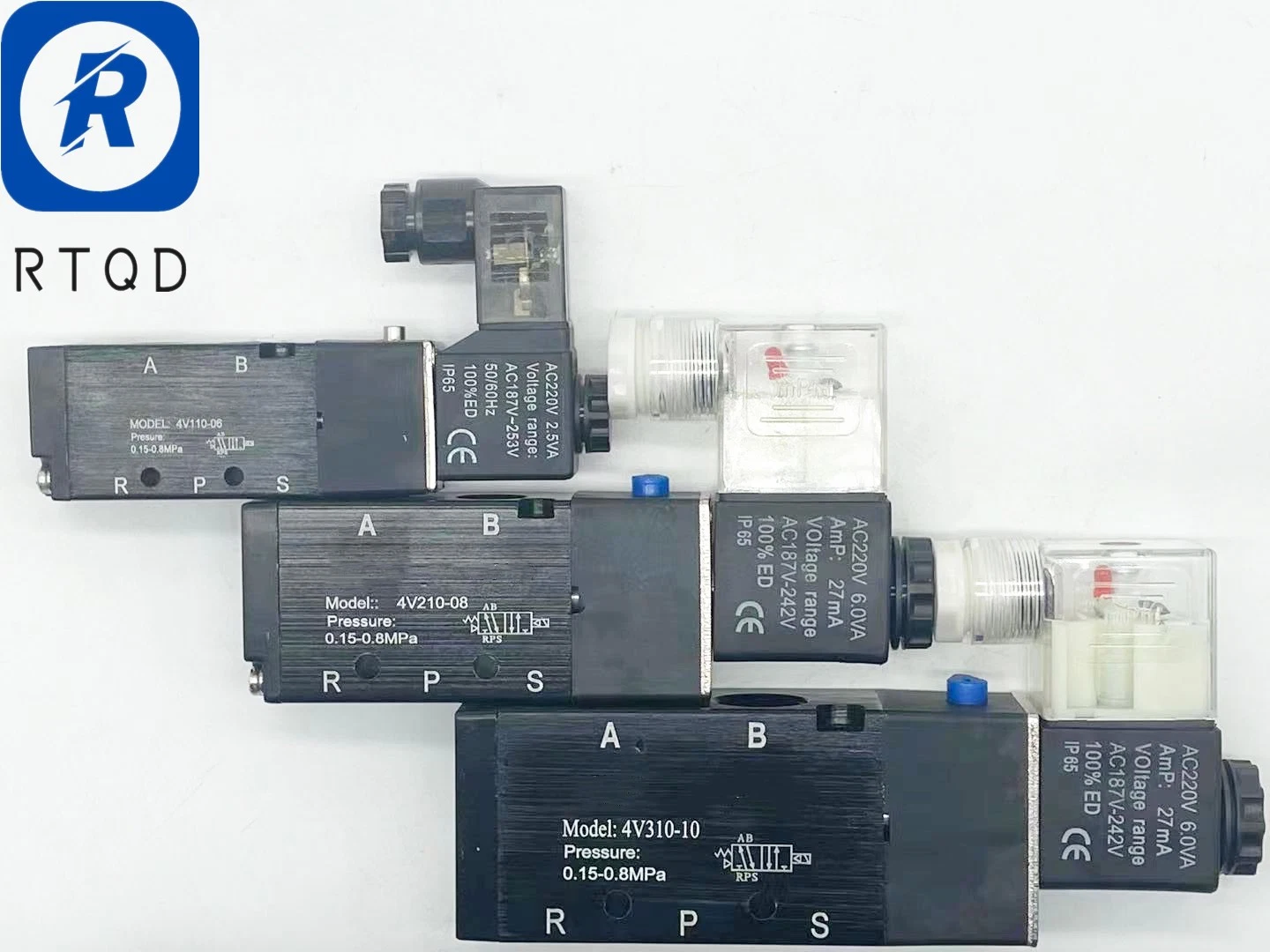 4V110-06 Pneumatische elektrische Magnetventile DC12V/24V/110V/220V Spulenspannungs-schwarzes Gehäuse Pneuamtic Komponente Pneuamtic Zubehör Pneumatisches Werkzeug