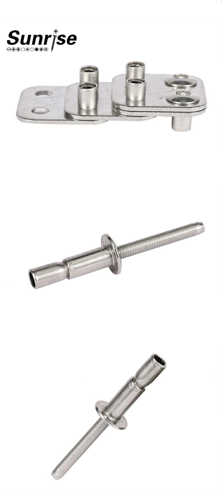 Stainless Steel Outer Lock Round Head Wire Drawing Rivets A2304 Cup Type Outer Lock Squeeze Drawing Nai