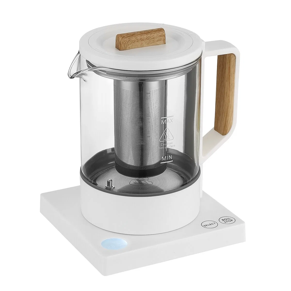 800W Electric Glass Kettle with Tea Filter for Easy to Operate