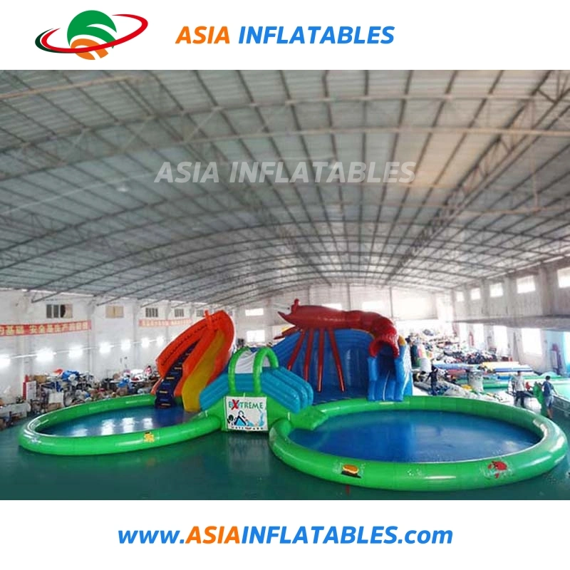 Giant Inflatable Land Pool Amusement Water Park with Slide