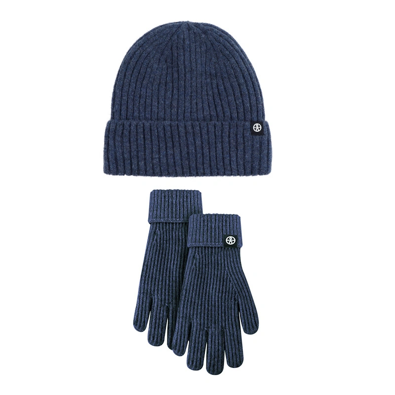 New Unisex Winter Striped Warm Hat Wool Touch Screen Windproof Gloves Suit