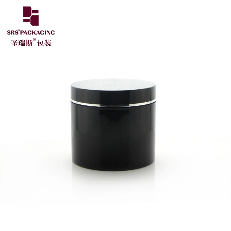 PCR PP Black Jar 400g Eco-friendly Cream Jar Set with Lid Custom Label Factory Sale Body Cream Hair Treatment Container Plastic Packaging