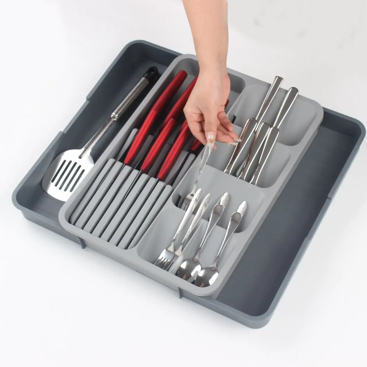 Kitchen Utensil Expandable Silverware Flatware Cutlery Knife Drawer Organizer Tray Spoon Holder