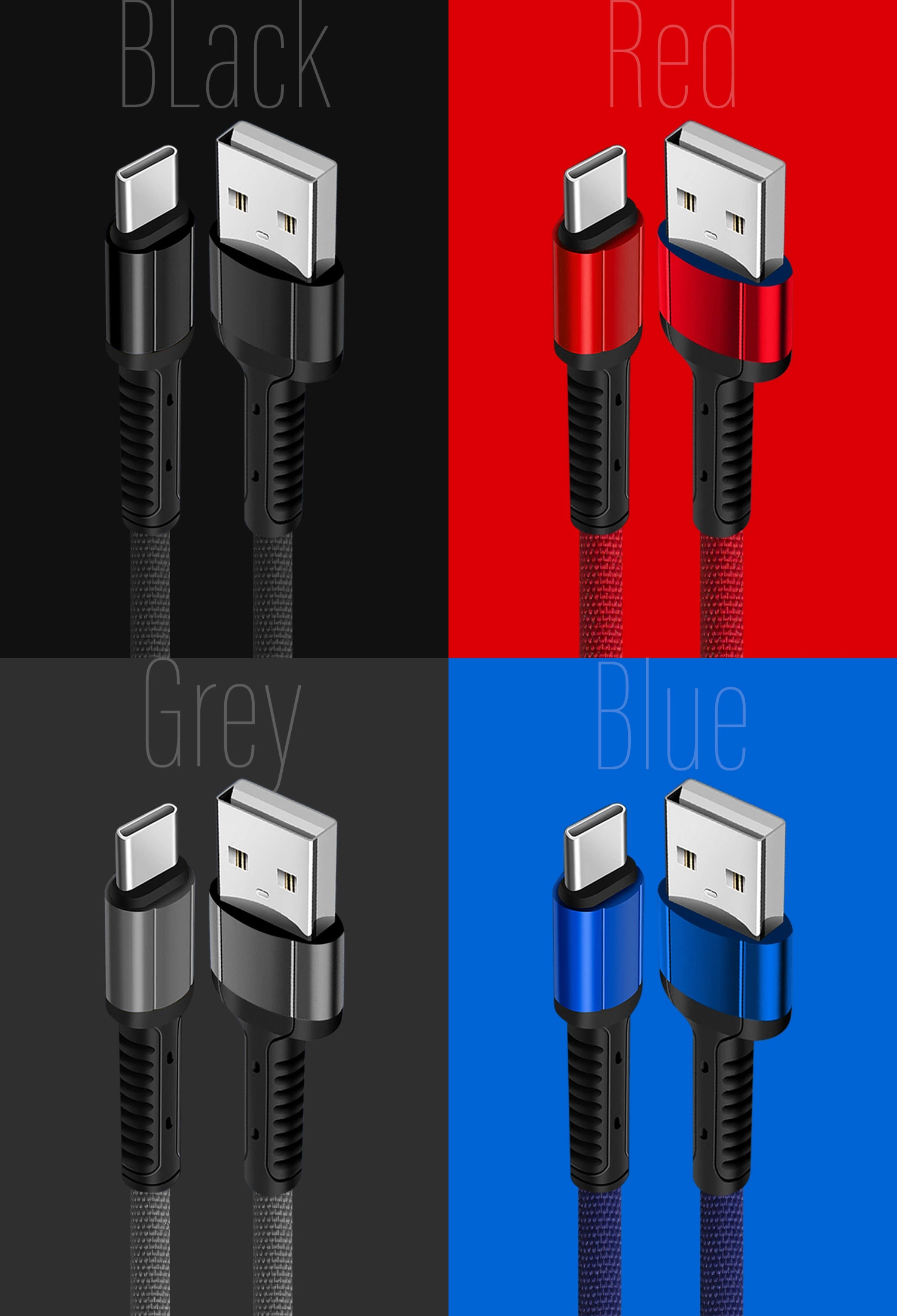 Nylon Woven Steel Man Fast Charging Data Cable