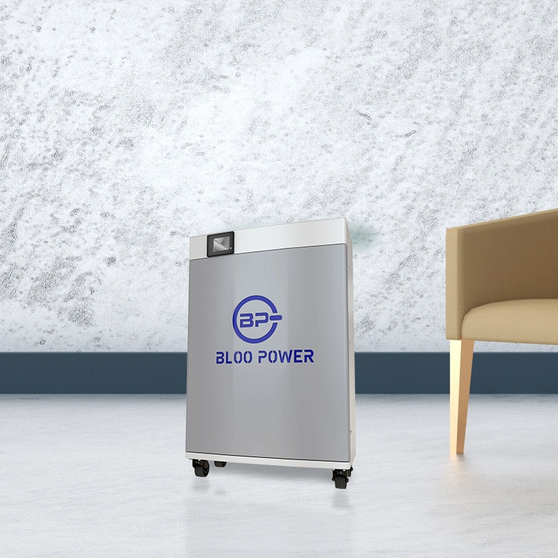 Bloopower 5 kWh 5kw 10kWh 48V200ah 48V100ah Wandrack montiert Solar-Ladegerät Bank Wand Lange Lebensdauer Schnelle Ladeleistung