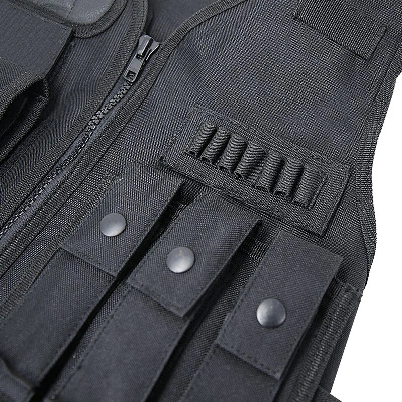 Double Safe Wholesale/Supplier Polyester Military Tactical Black Vest for Unisex