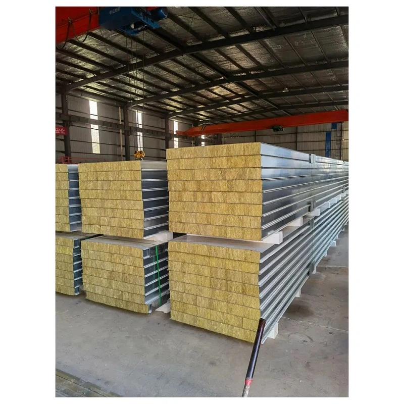 Steel Buildings High Density Mineral Wool Wall Panels Rockwool/Rock Wool Sandwich Panel for Internal and External Wall