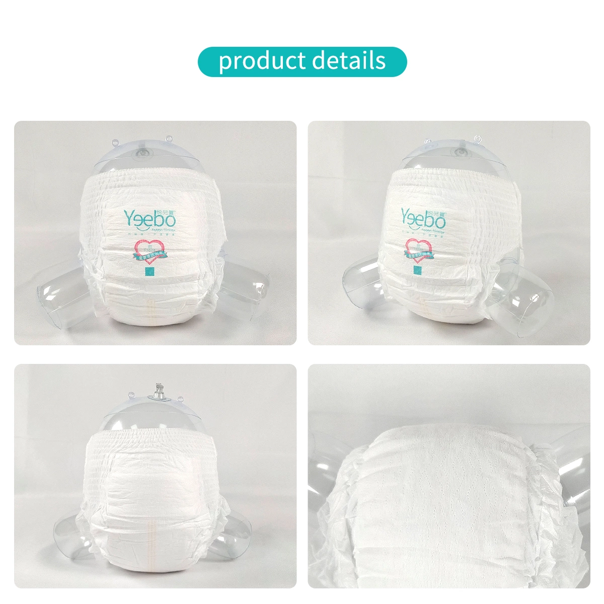 Yeebo Pleasant Play Ultra delgado Rendimiento de alta calidad/alto costo Alta absorción desechable Bebé pañal Pant