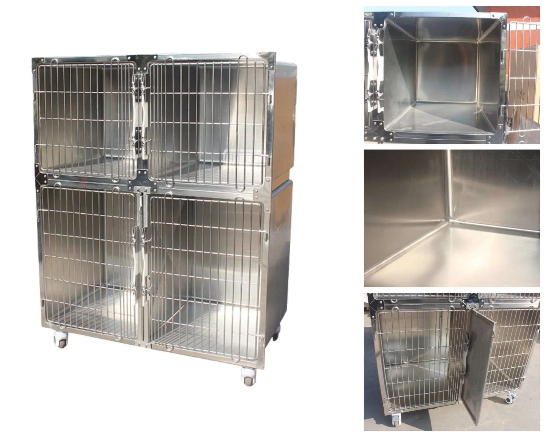 Best Selling Große Edelstahl Haustier Cage Veterinary Professional Cage Indoor Hund und Katze Käfig zum Verkauf mit Best Price