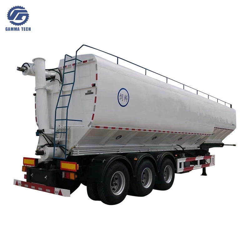 3 Achsen 50 Tonnen Bulk Zement Tank Pulver Semi Trailer Weizenmehl LKW-LKW-LKW-Tank für Futtertransport