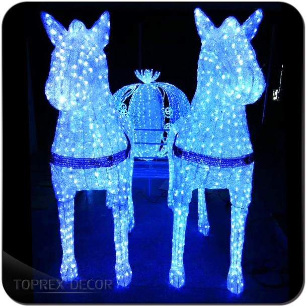 Wedding Decorative LED Light Pumpkin Outdoor Christmas Lighted Horse Carriage