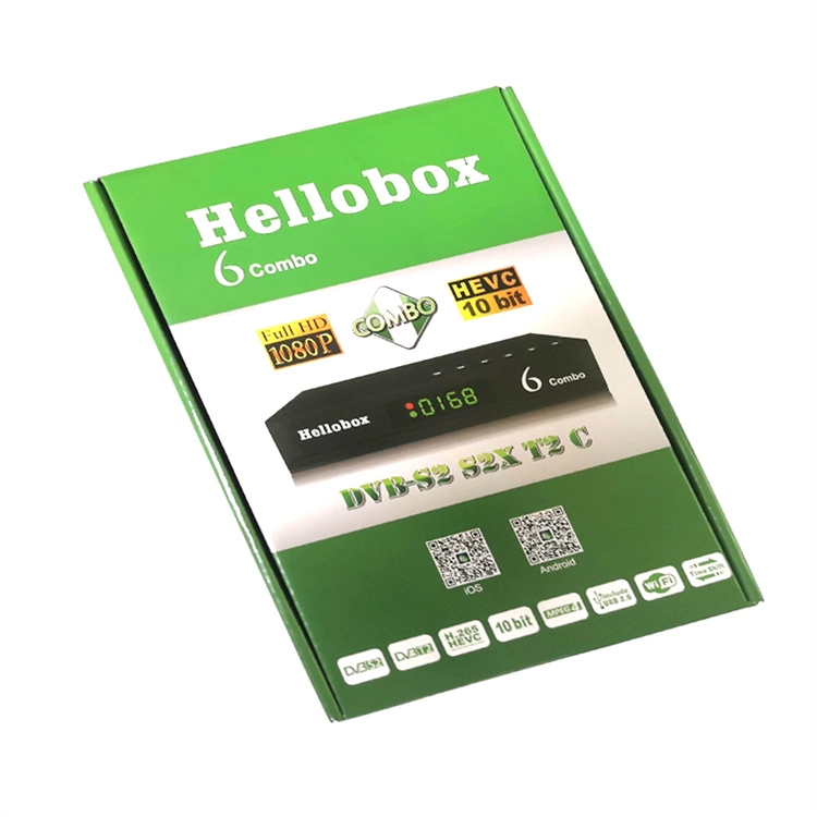 Hellobox 6 Combo Set Top Box H. 265 DVB-S2 DVB-T2/C Auto Biss Auto Powervu Cline Scam+ Satellite Receiver Set Top Box