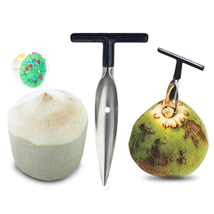 Stainless Steel Coconut Opener Shovel Knife Punching Tool Coconut Drilling Green Young Coconut Opener