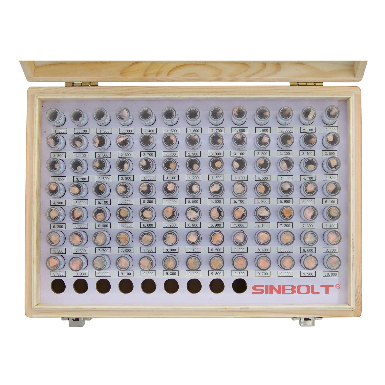 Pin Gauge Set, 1.000mm--10.000mm (Interval: 0.1, 91PCS)