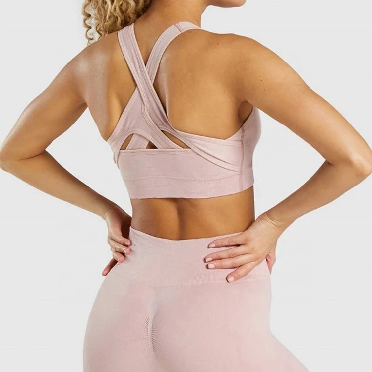 La mujer sostén deportivo Racerback sostén deportivo Dama ropa interior Gimnasio desgaste con copas extraíbles para ejecutar el Yoga fitness gimnasio